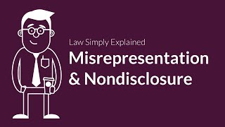 Misrepresentation and Nondisclosure  Contracts  Defenses amp Excuses [upl. by Matthews]