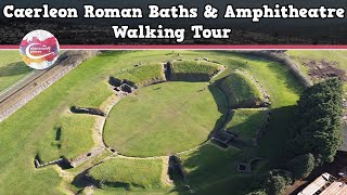 CAERLEON ROMAN BATHS amp AMPHITHEATRE WALES  Walking Tour  Pinned on Places [upl. by Ativoj]