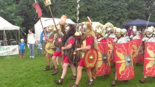 Roman Reenactment at the Amphitheatre in Caerleon Marching In [upl. by Gardy]