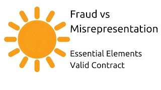 Fraud vs Misrepresentation  Other Essential Elements of a Valid Contract  CA CPT  CS amp CMA [upl. by Odnanref]